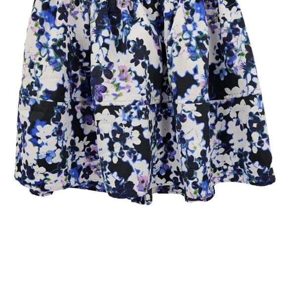 Express Balloon Skirt 10 Blue Floral Aline Full Mini Skater Party Shower - Picture 9 of 9